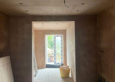 Re-plastered rooms